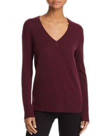 Aqua V-Neck Cashmere Sweater in Heather Burgundy at Bloomingdales